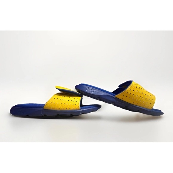 New! Under Armour Boys Ignite VI Slides – Blue/Yellow – Size 2Y – NWT - Picture 4 of 6